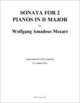 Sonata for Two Pianos in D Major Orchestra sheet music cover
